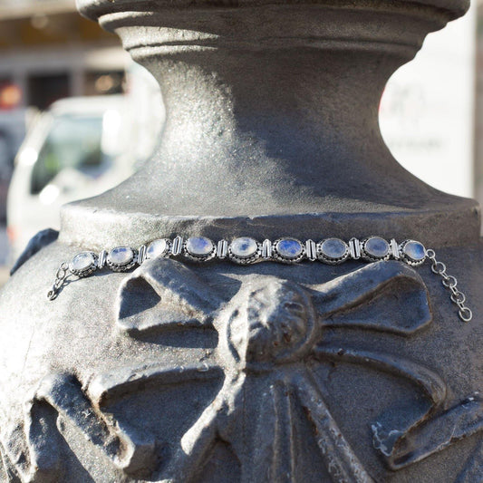 8" Rainbow Moonstone Bracelet freeshipping - Higher Class Elegance