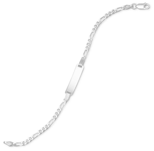 6" Figaro Chain ID Bracelet freeshipping - Higher Class Elegance