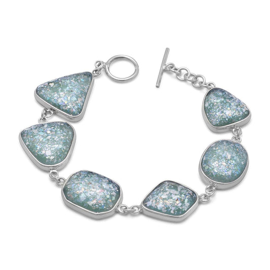 7" Roman Glass Toggle Bracelet freeshipping - Higher Class Elegance