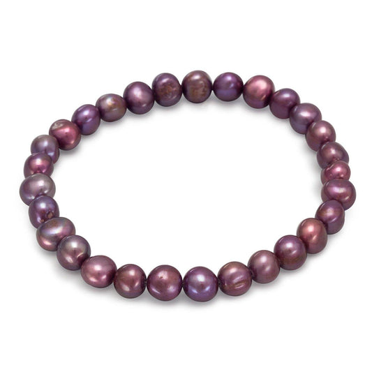 Maroon Cultured Freshwater Pearl Stretch Bracelet freeshipping - Higher Class Elegance