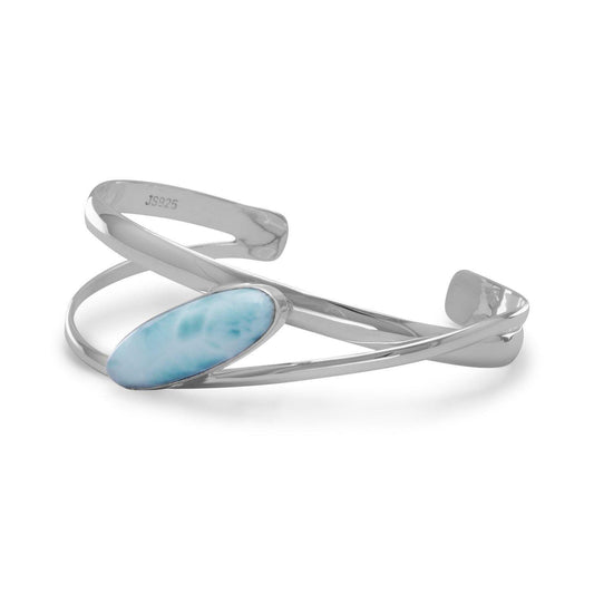 Large Oblong Larimar Cuff Bracelet freeshipping - Higher Class Elegance