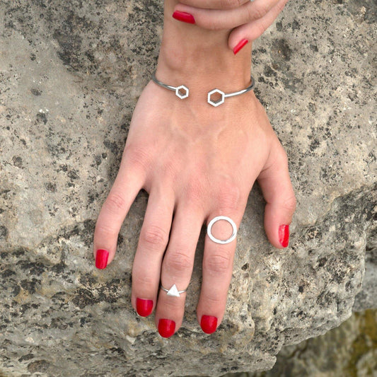 Textured Open Circle Ring freeshipping - Higher Class Elegance