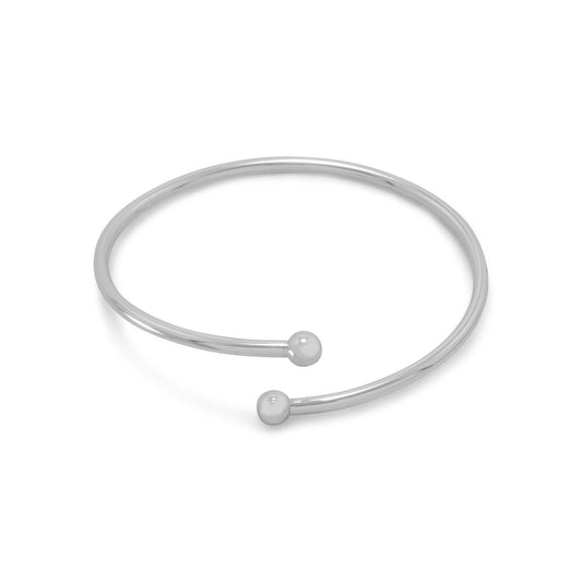 Flex Bangle with Silver Bead Ends freeshipping - Higher Class Elegance