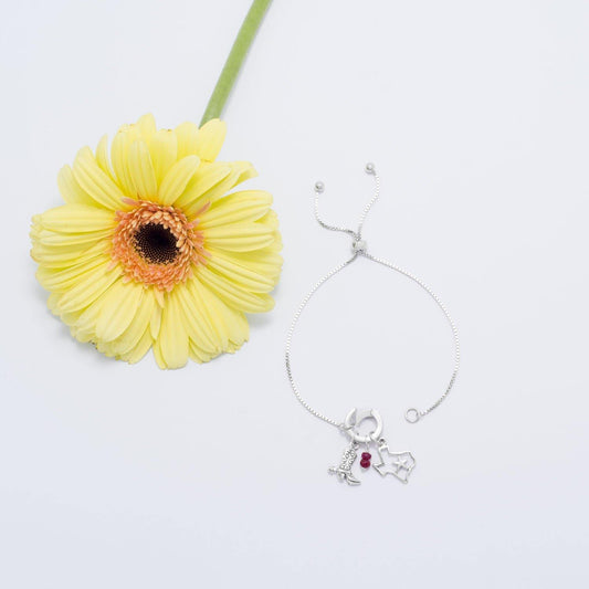 Corundum Rondell Charm - July Birthstone freeshipping - Higher Class Elegance