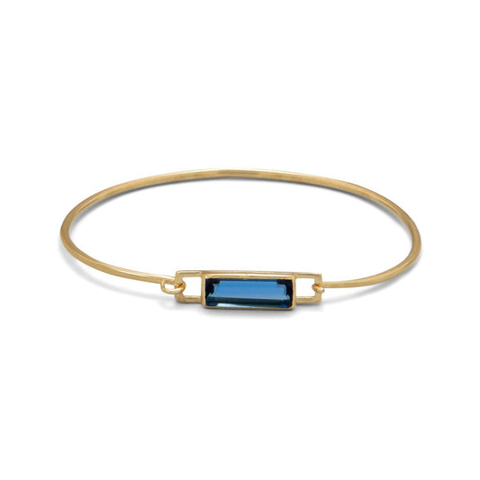 14 Karat Gold Plated Blue Hydro Glass Bangle freeshipping - Higher Class Elegance