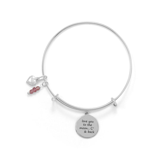 "Love You To The Moon And Back" Bangle freeshipping - Higher Class Elegance