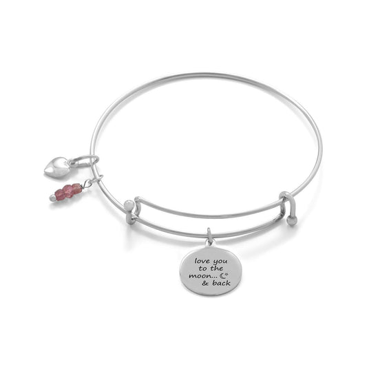 "Love You To The Moon And Back" Bangle freeshipping - Higher Class Elegance