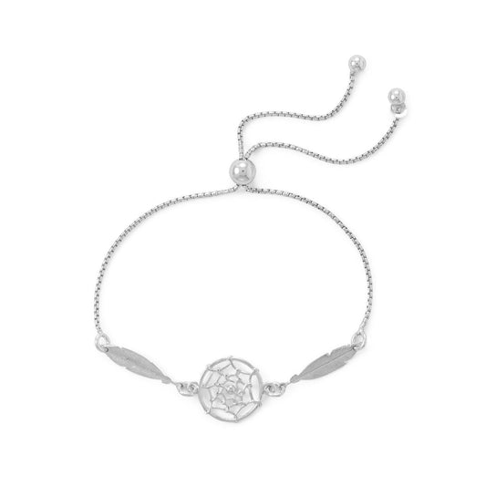 Rhodium Plated Dream Catcher Bolo Bracelet freeshipping - Higher Class Elegance