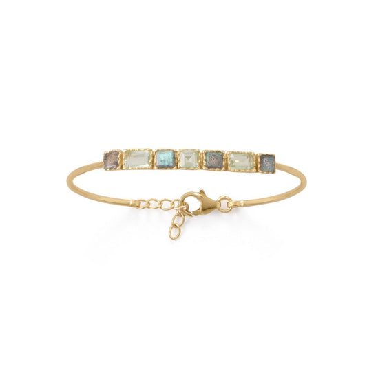 14 Karat Gold Plated Labradorite and Prasiolite Bracelet freeshipping - Higher Class Elegance