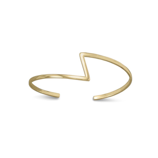 14 Karat Gold Plated Zig Zag Cuff freeshipping - Higher Class Elegance