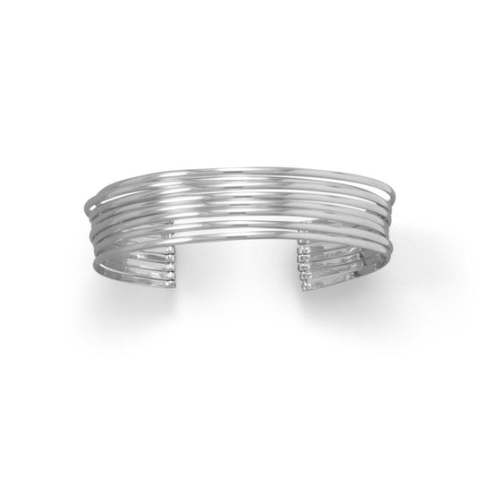 Rhodium Plated 8 Row Cuff freeshipping - Higher Class Elegance