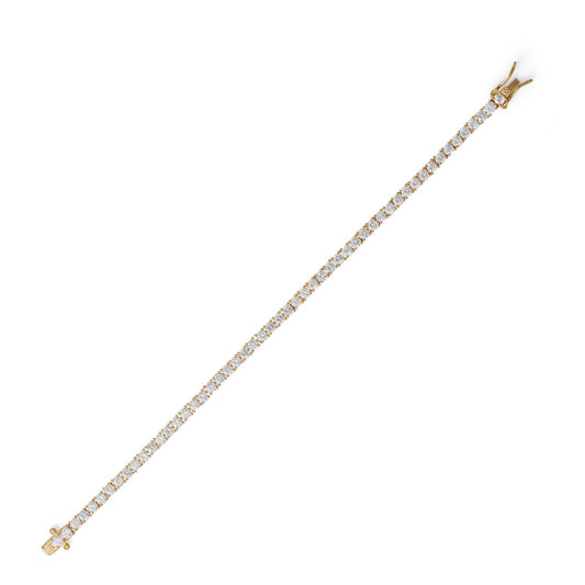 7" 14K Gold Plated 3mm CZ Tennis Bracelet freeshipping - Higher Class Elegance