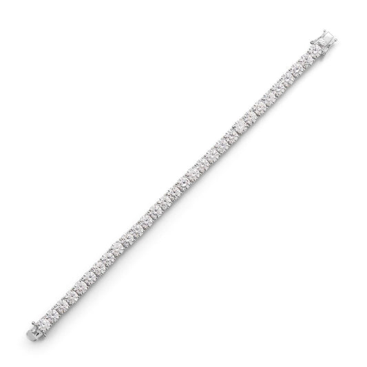 7.5" Rhodium Plated 6mm CZ Tennis Bracelet freeshipping - Higher Class Elegance