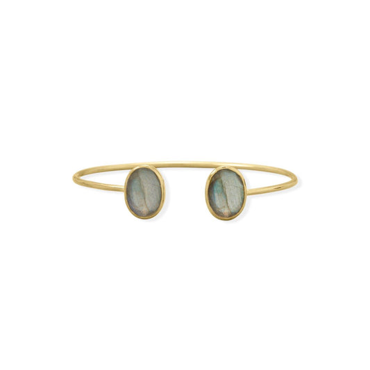 14 Karat Gold Plated Labradorite Cuff Bracelet freeshipping - Higher Class Elegance