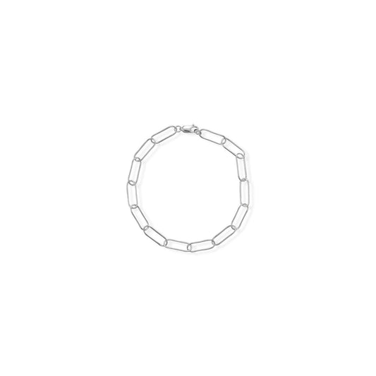 8" Rhodium Plated Paperclip Bracelet freeshipping - Higher Class Elegance
