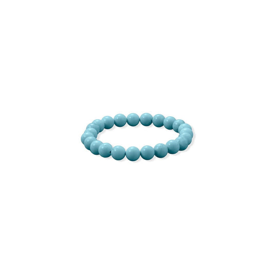 8mm Round Sky Blue Magnesite Stretch Bracelet freeshipping - Higher Class Elegance