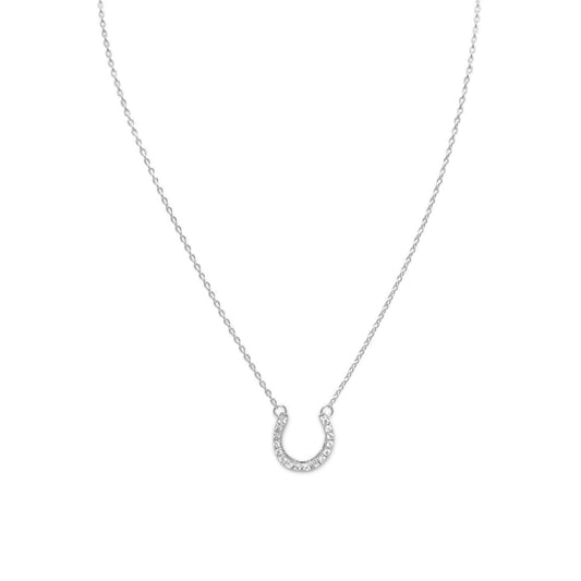 16" CZ Horseshoe Necklace freeshipping - Higher Class Elegance