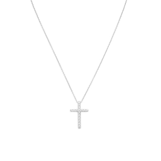 16" CZ Cross Necklace freeshipping - Higher Class Elegance