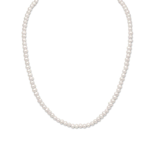 15"+2" Extension White Cultured Freshwater Pearl Necklace freeshipping - Higher Class Elegance