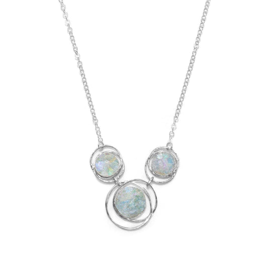 17" Abstract Circle Roman Glass Necklace freeshipping - Higher Class Elegance
