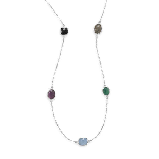22.5" Multistone Necklace freeshipping - Higher Class Elegance