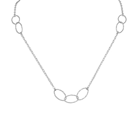 27.5" Rhodium Plated Multisize Oval Link Necklace freeshipping - Higher Class Elegance