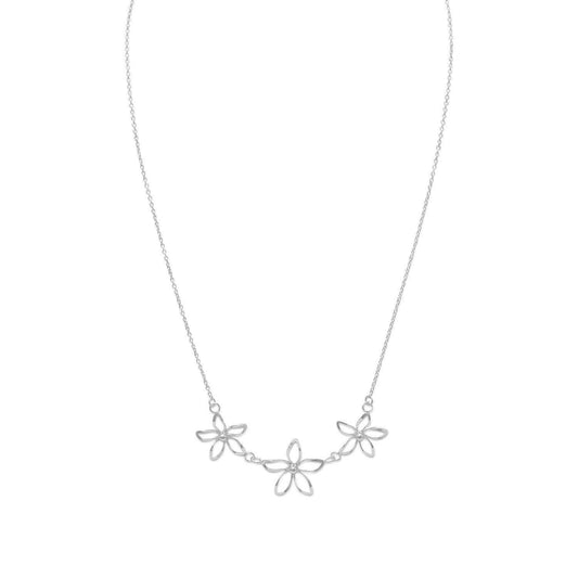 18" Diamond Cut Flower Necklace freeshipping - Higher Class Elegance
