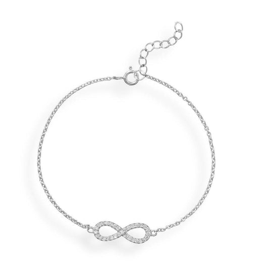 7" + 1" Rhodium Plated CZ Infinity Bracelet freeshipping - Higher Class Elegance