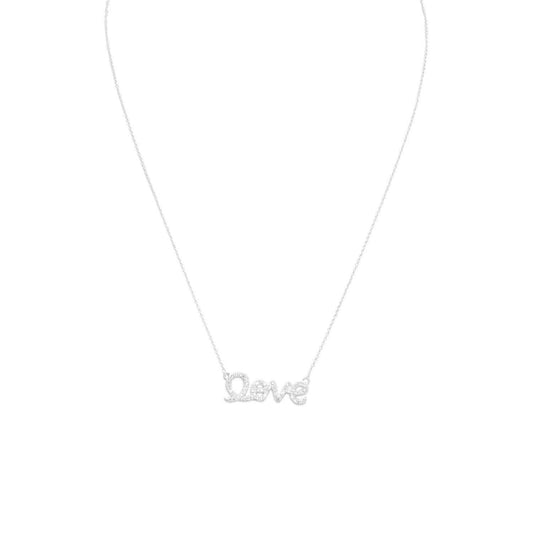 16" CZ "love" Necklace freeshipping - Higher Class Elegance
