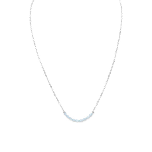 Faceted Blue Topaz Bead Necklace - December Birthstone freeshipping - Higher Class Elegance
