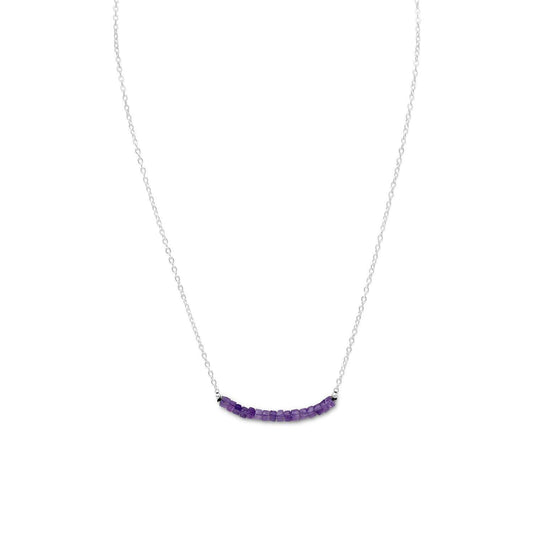 Amethyst Bead Necklace - February Birthstone freeshipping - Higher Class Elegance