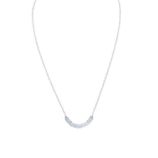 Faceted Aquamarine Bead Necklace - March Birthstone freeshipping - Higher Class Elegance