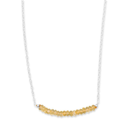 Faceted Citrine Bead Necklace - November Birthstone freeshipping - Higher Class Elegance