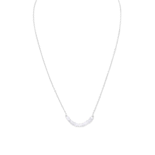 Faceted Rainbow Moonstone Bead Necklace - October Birthstone freeshipping - Higher Class Elegance