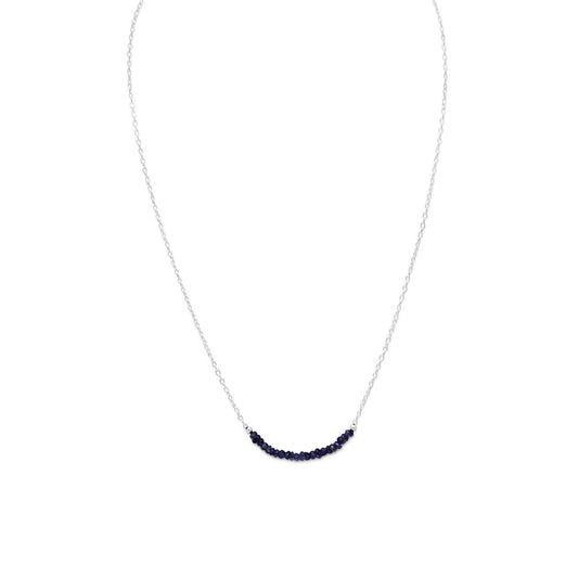 Faceted Iolite Bead Necklace - September Birthstone freeshipping - Higher Class Elegance
