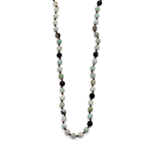 Faceted Amazonite Knotted Necklace freeshipping - Higher Class Elegance