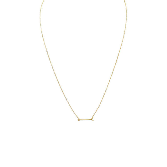 16" + 2" 14 Karat Gold Plated Arrow Design Necklace freeshipping - Higher Class Elegance