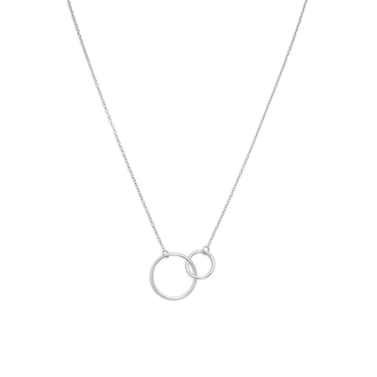 16" + 2" Rhodium Plated Circle Link Necklace freeshipping - Higher Class Elegance