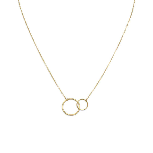 16" + 2" 14 Karat Gold Plated Circle Link Necklace freeshipping - Higher Class Elegance