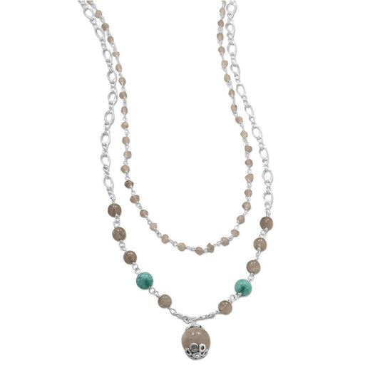 Baila Luna Labradorite Drop Necklace freeshipping - Higher Class Elegance