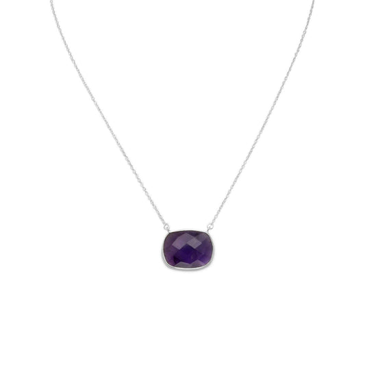 16" + 2" Faceted Amethyst Necklace freeshipping - Higher Class Elegance