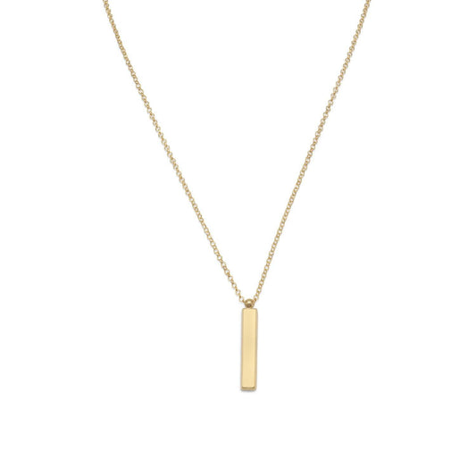 18" 14 Karat Gold Plated Drop Bar Necklace freeshipping - Higher Class Elegance