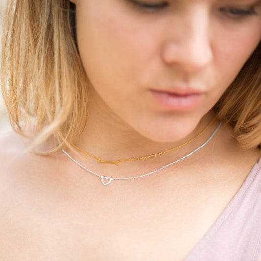16" + 2" 14 Karat Gold Plated Arrow Design Necklace freeshipping - Higher Class Elegance