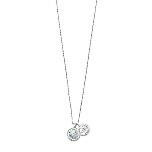 Roman Glass and Cut Out Cross Charm Necklace freeshipping - Higher Class Elegance