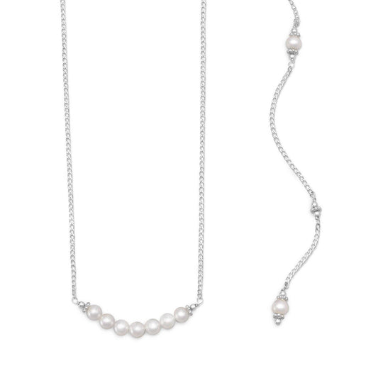 Beautiful Cultured Freshwater Pearl Back Drop Necklace freeshipping - Higher Class Elegance