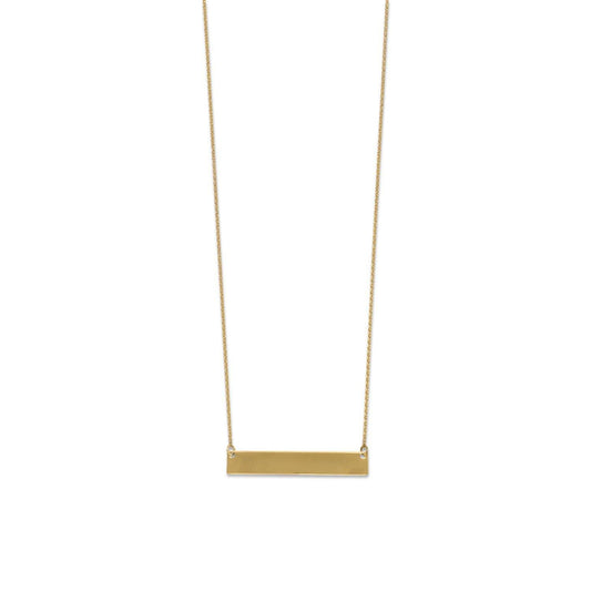 14 Karat Gold Plated Engravable Bar Necklace freeshipping - Higher Class Elegance