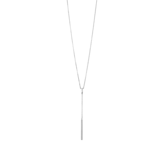 Rhodium Plated Bar Drop Necklace freeshipping - Higher Class Elegance