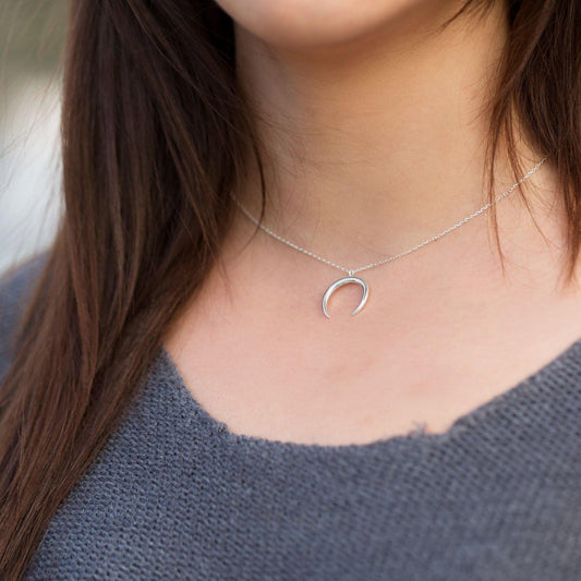 Sterling Silver Crescent Necklace freeshipping - Higher Class Elegance