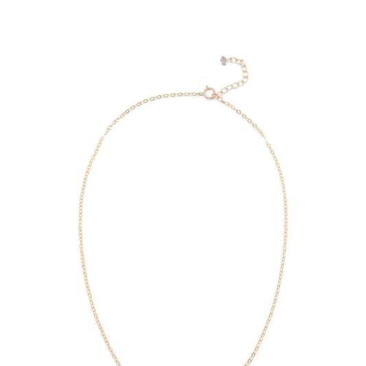 14/20 Gold Filled Labradorite Ellipse and CZ Edge Slide Necklace freeshipping - Higher Class Elegance