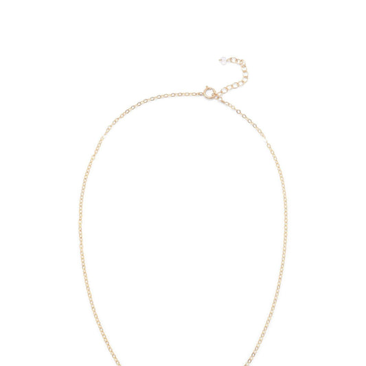 14/20 Gold Filled Rainbow Moonstone Ellipse with CZ Edge Slide Necklace freeshipping - Higher Class Elegance